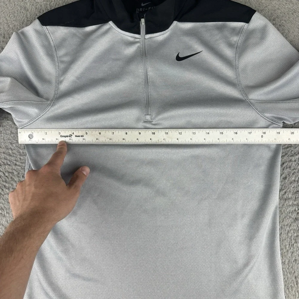 Nike Golf‎ Dri-FIT Quarter Zip Pullover Mens Small Grey Black AH5548-012